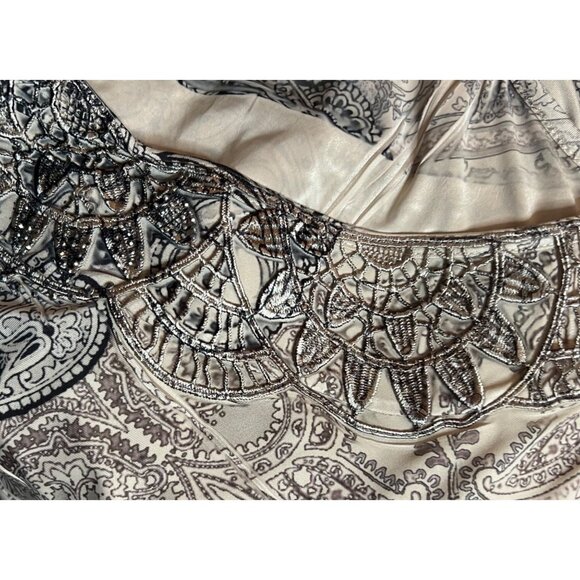 Croft & Barrow Women Plus 2X Paisley Print Tunic Embroidered Asymmetric Blousy - Picture 14 of 16